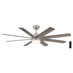 Home Decorators Collection YG908A - BN Celene 62 in. Integrated LED Indoor/Outdoor Brushed Nickel Ceiling Fan with Light and Remote Control with CCT