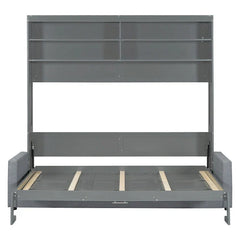 Queen Murphy Bed with Sofa - 2 - in - 1 Design, Storage Solutions & Dual - Piston Mechanism