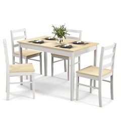 Costway 5-Piece Solid Wood Dining Set for Kitchen