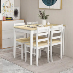 Costway 5-Piece Solid Wood Dining Set for Kitchen
