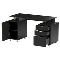 Contemporary Executive Floating Desk with 3 Drawers and Stylish Work Surface