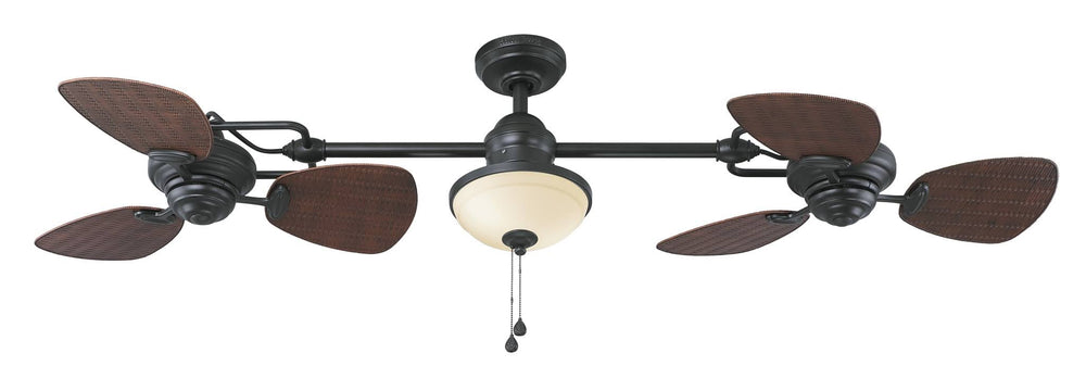 Harbor Breeze Twin Breeze II 74 - in Oil - Rubbed Bronze Outdoor Downrod Ceiling Fan
