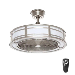 Home Decorators Brette II 23 in. LED Indoor/Outdoor Brushed Nickel Ceiling Fan