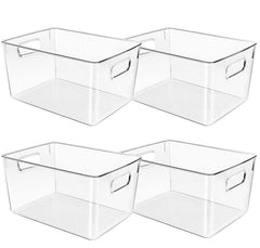Control Kitchen Clear Plastic Storage Bins, Perfect for Kitchen Organization or Pantry Organization and Storage, Fridge Organizer Plastic Bins, Pantry