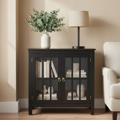Portland 2 - Door Glass Cabinet by Simple Living