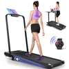 2 in 1 Walking Pad Treadmill with Incline, 2.5HP Under Desk Treadmill with Handle Remote Control & LED Touch Screen for Home Office Workout, 300 lb Weight Capacity Black & Green