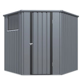AECOJOY Corner 6x6 Storage Sheds & Outdoor Storage with Openable Windows & Lockable Doors, Utility and Tool Storage