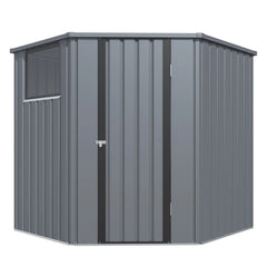 AECOJOY Corner 6x6 Storage Sheds & Outdoor Storage with Openable Windows & Lockable Doors, Utility and Tool Storage