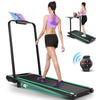 2 in 1 Walking Pad Treadmill with Incline, 2.5HP Under Desk Treadmill with Handle Remote Control & LED Touch Screen for Home Office Workout, 300 lb Weight Capacity Black & Green