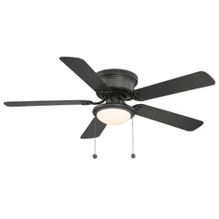 Hugger 52 in. LED Indoor Black Ceiling Fan with Light Kit