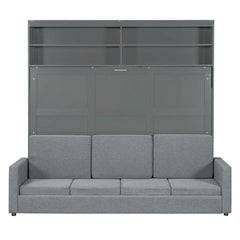 Queen Murphy Bed with Sofa - 2 - in - 1 Design, Storage Solutions & Dual - Piston Mechanism