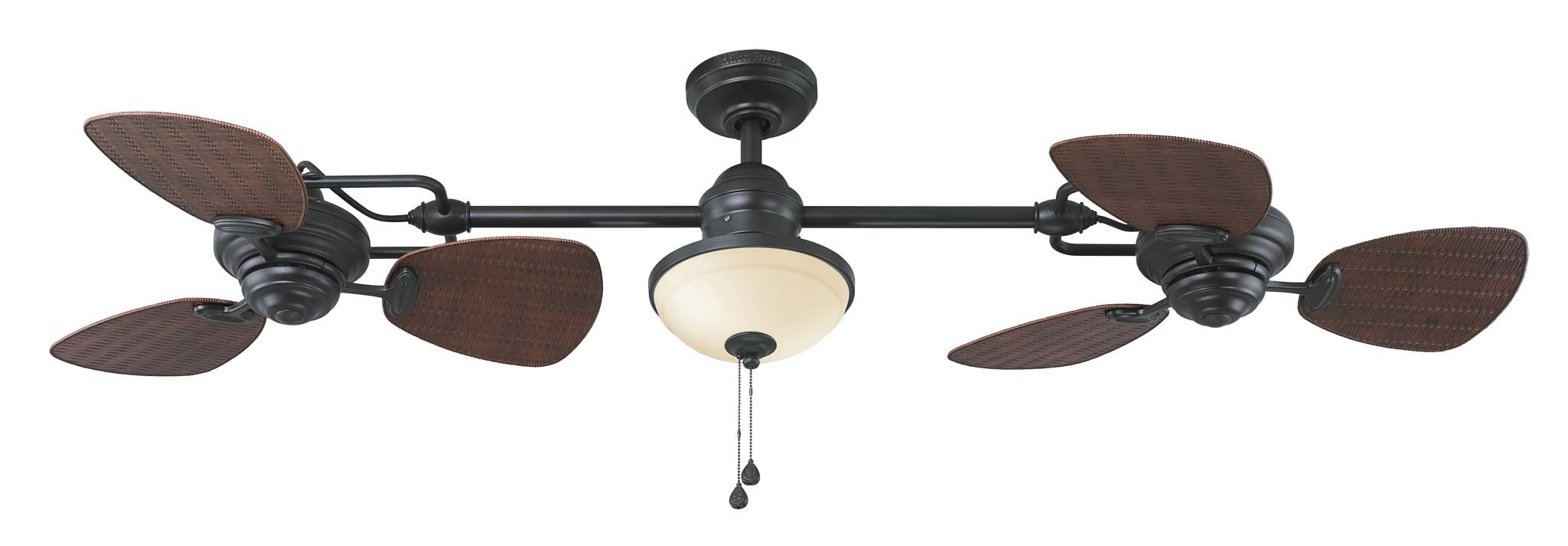 Harbor Breeze Twin Breeze II 74 - in Oil - Rubbed Bronze Outdoor Downrod Ceiling Fan