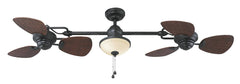 Harbor Breeze Twin Breeze II 74 - in Oil - Rubbed Bronze Outdoor Downrod Ceiling Fan