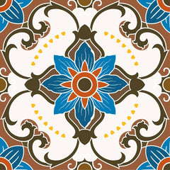 Poromoro Spanish Portuguese Azulejo Style Peel and Stick Backsplash Tile Stickers Set of 16 Pcs (5.9, 54)