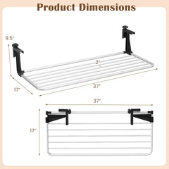 Tangkula Portable Clothes Drying Rack | Extendable Radiator Clothes Airer with Robust Aluminum Frame for Balcony Railings Windowsill