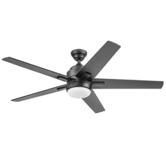 Harbor Breeze Flanagan II 52 - in Matte Black Color - Changing Indoor Ceiling Fan with Light and Remote (5 - Blade)