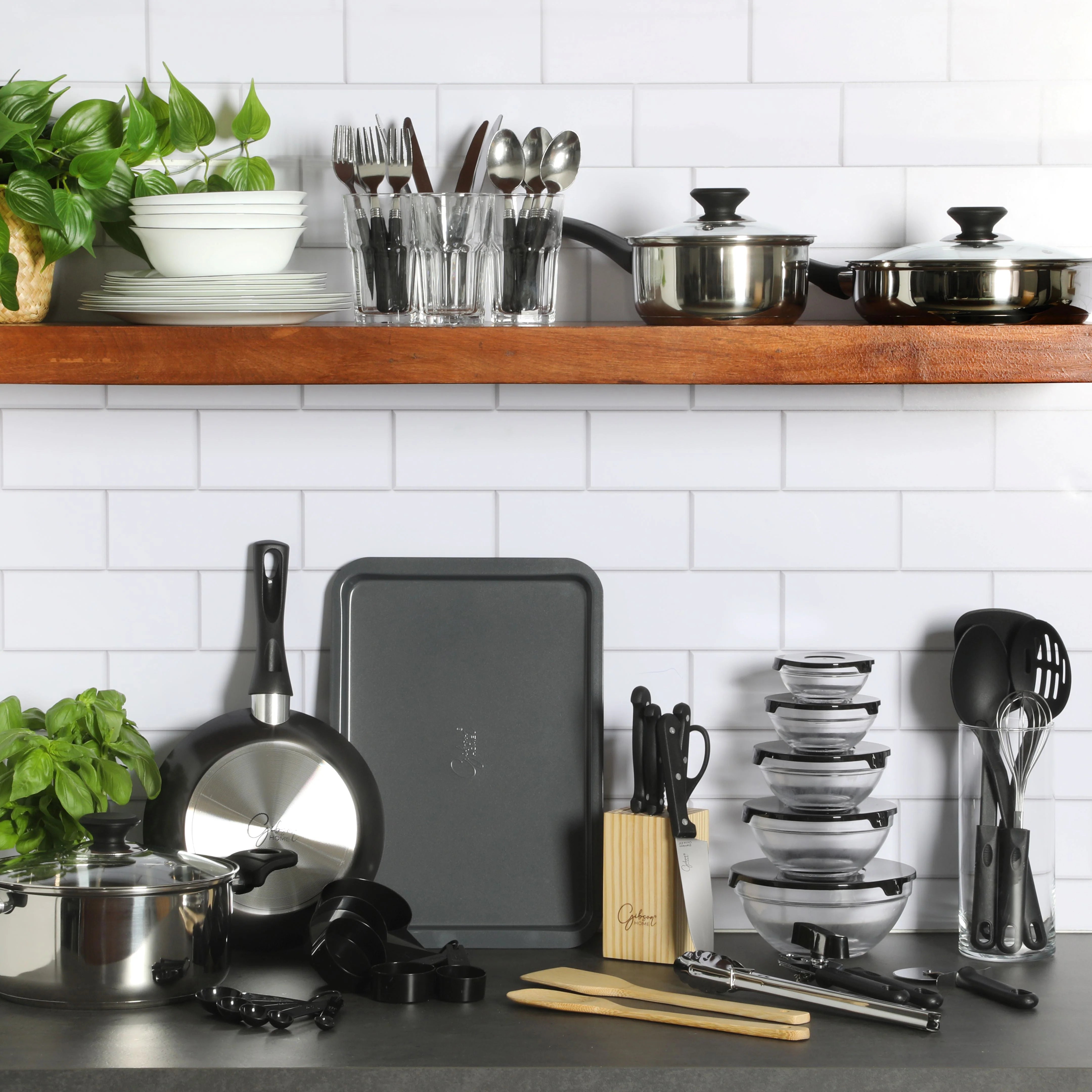 Gibson Home 71 Piece Stainless Steel Silver Cookware Combo Set