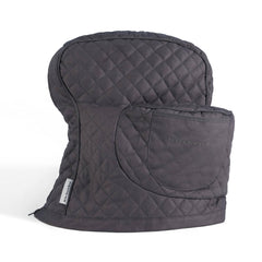 KitchenAid Fitted Tilt - Head Solid Stand Mixer Cover with Storage Pocket, Quilted 100% Cotton, Charcoal Grey, 14.4"x18"x10"