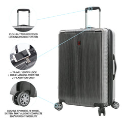 Swiss Tech Excursion 29" Hard Side Rolling Upright Luggage - Charcoal