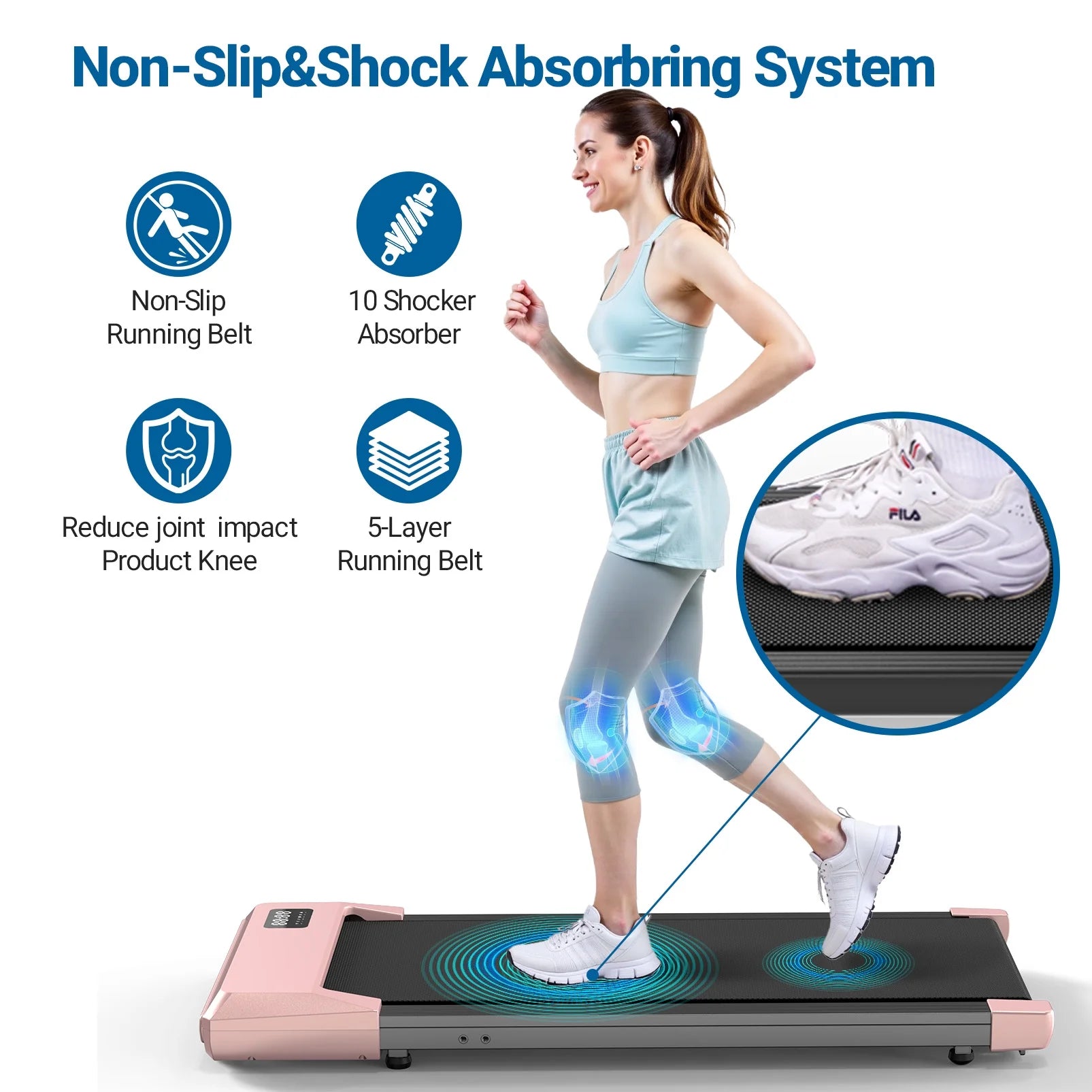 Walking Pad 2 in 1 Under Desk Treadmill, 2.5HP Low Noise Walking Pad Running Jogging Machine with Remote Control for Home Office, Lightweight Portable Desk Treadmill Installation Free