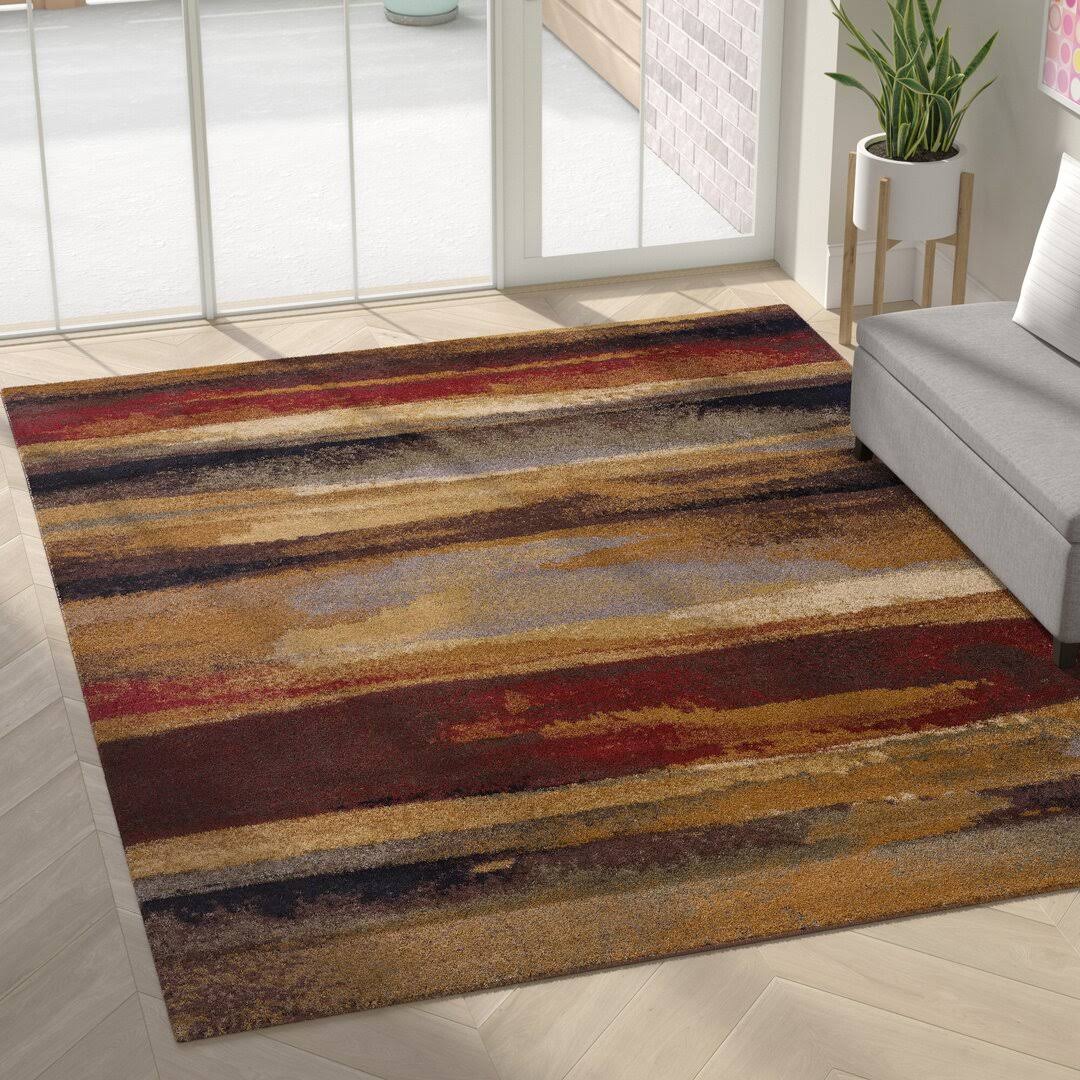Ebern Designs Hartle Brown/Beige Area Rug Size: 5'3 inch x 7'3 inch