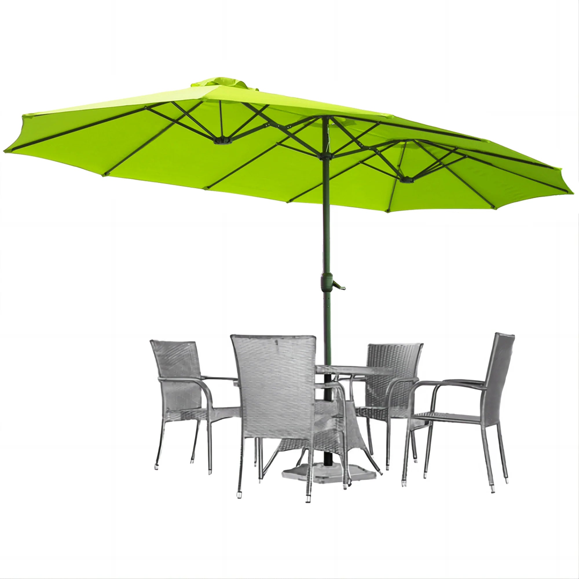 AECOJOY 15x9ft Double-Sided Patio Umbrella, Green