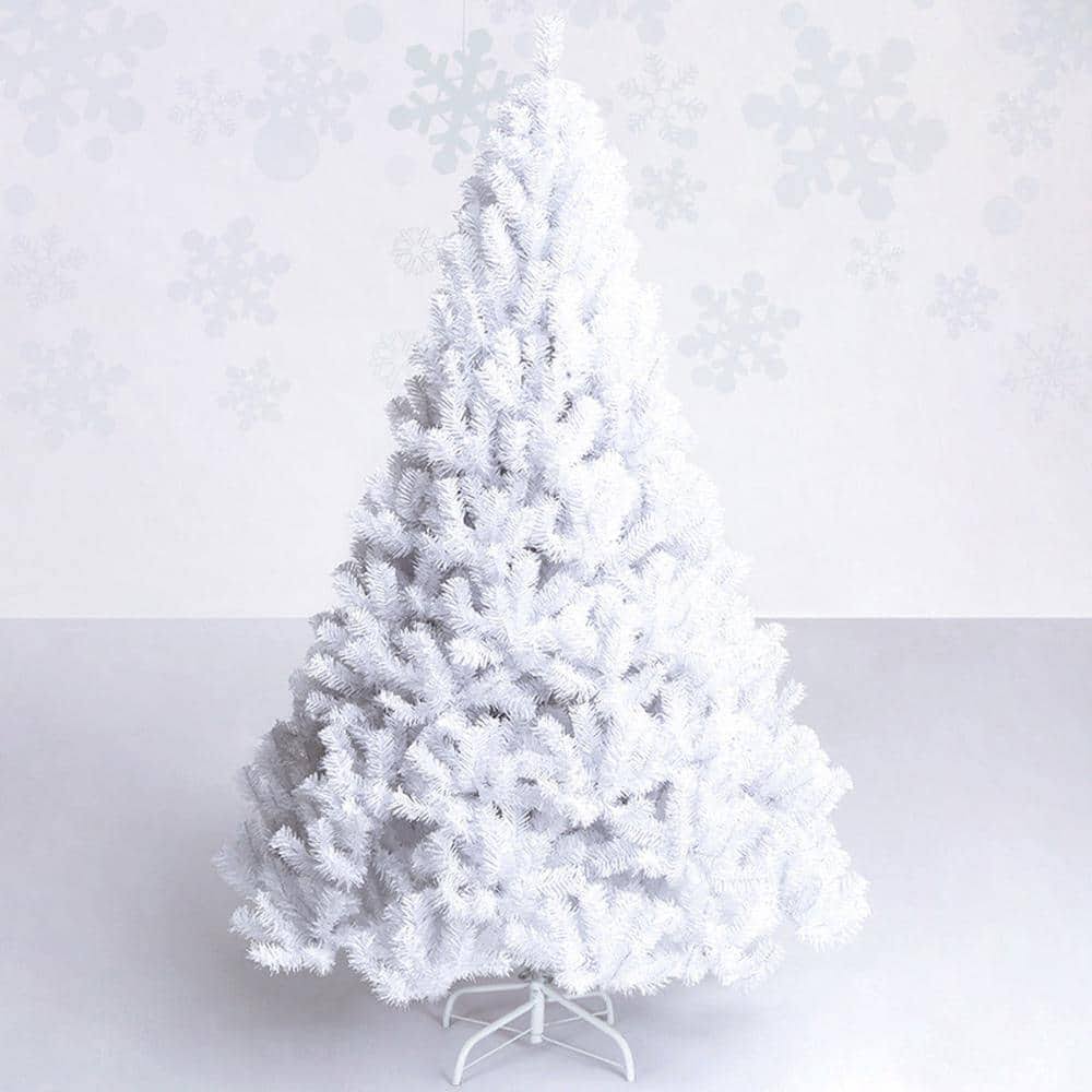 Costway Artificial PVC Christmas Tree w/Stand Holiday Season Indoor Outdoor Green - White, 6ft