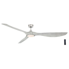 Marlon 84 in. Integrated LED Indoor Brushed Nickel Ceiling Fan with Light Gray Blades and Remote Control