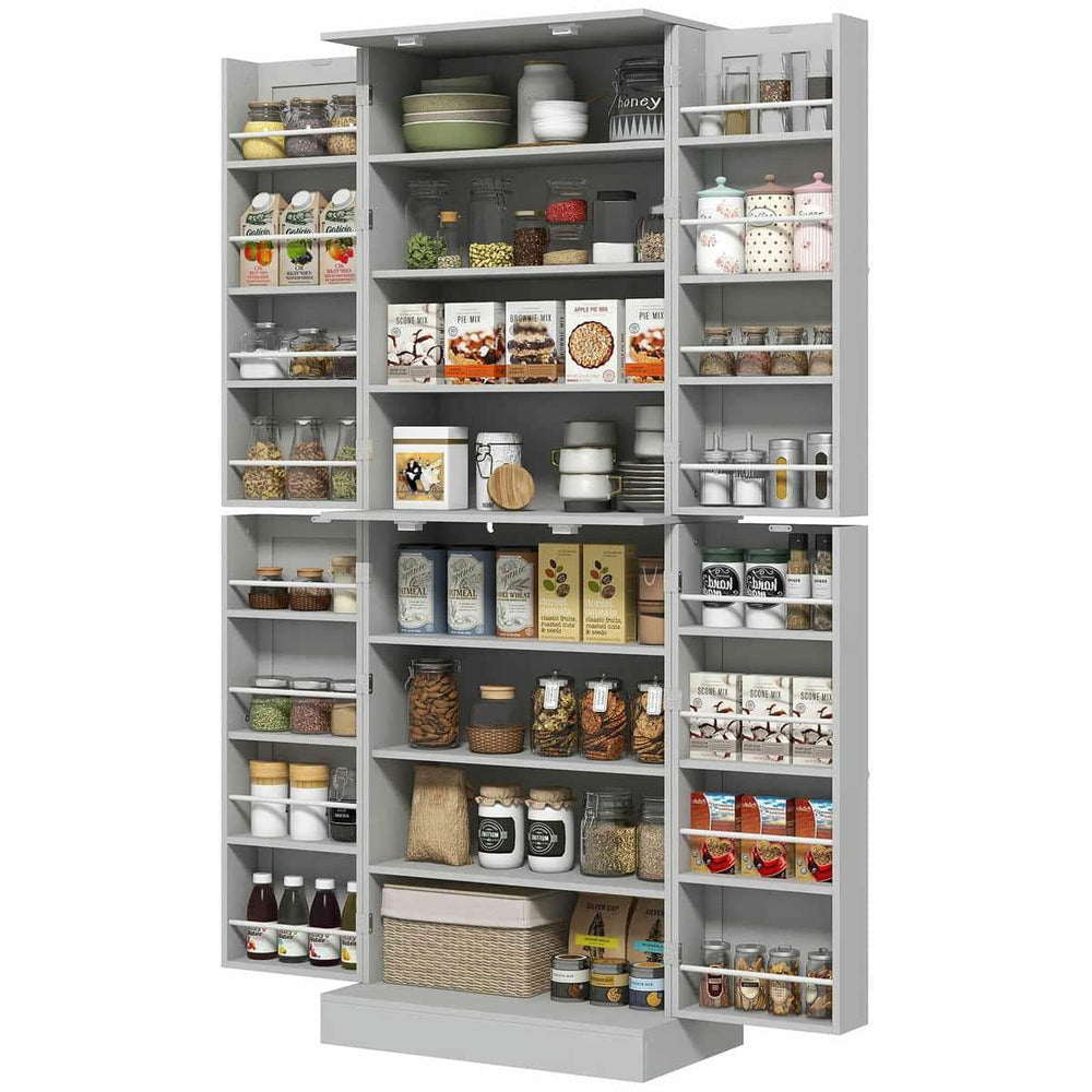 Spaco 17-Tier Kitchen Small Pantry Cabinet with 2 Doors and 6 Adjustable Shelves, Cabinet Pantry, Freestanding 5-Tier Shelving Pantries