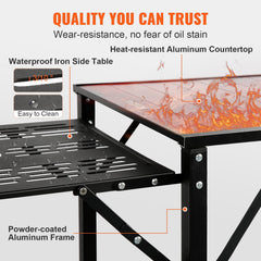 Camping Kitchen Table Folding Portable Cook Station Tables Shelves &A Sink