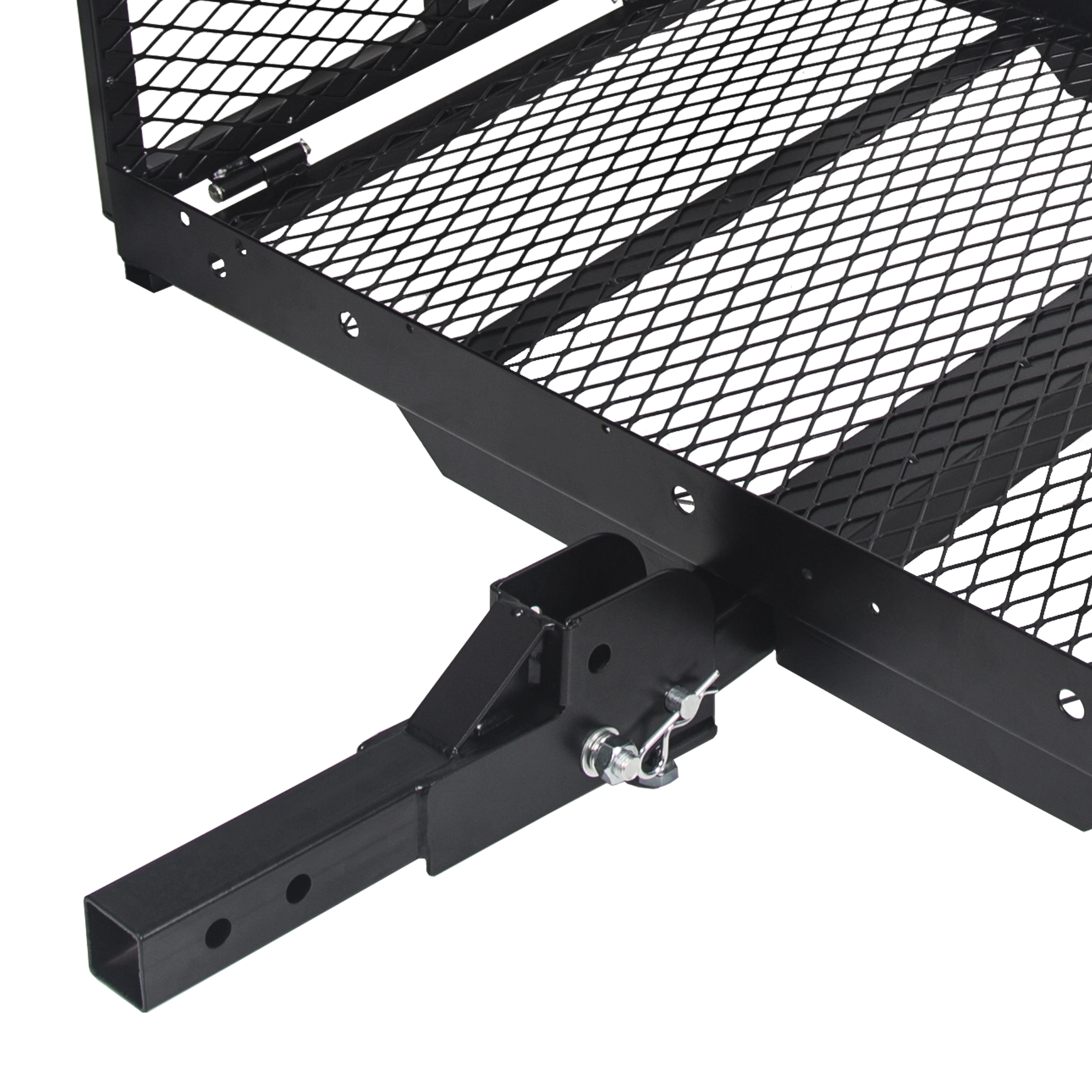 HECASA Hitch Mounted Cargo Carrier Mobility Scooter and Wheelchair Carrier Rack with Loading Ramp Luggage Basket Disability Medical Lift Rack