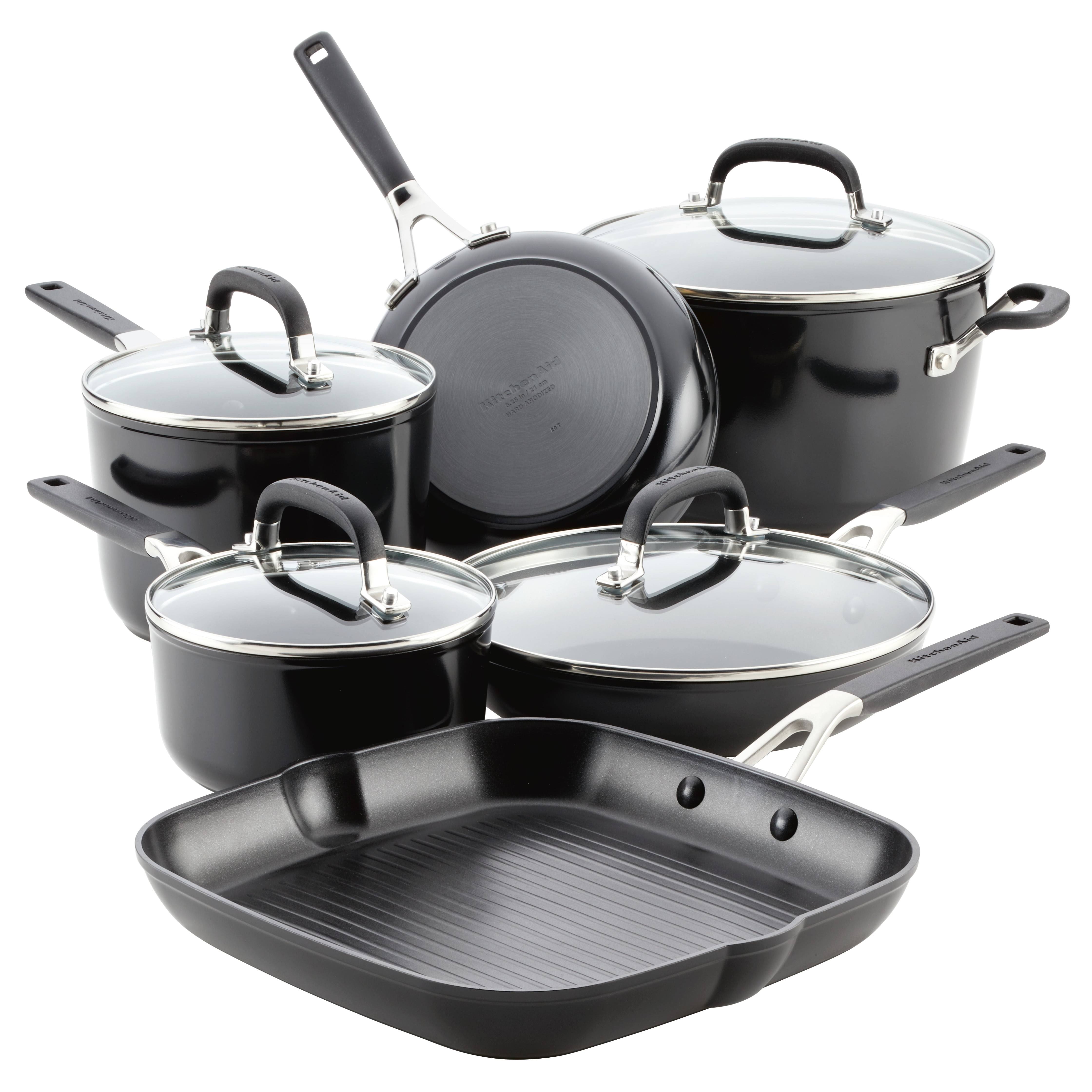 Kitchenaid Cookware Set, Nonstick, Hard - Anodized, Onyx Black