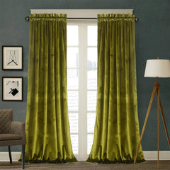 Roslynwood Velvet Curtains 2 Panels Set, Block Light Thermal Insulated Velour Rod Pocket Drapes for Bedroom and Living Room (52