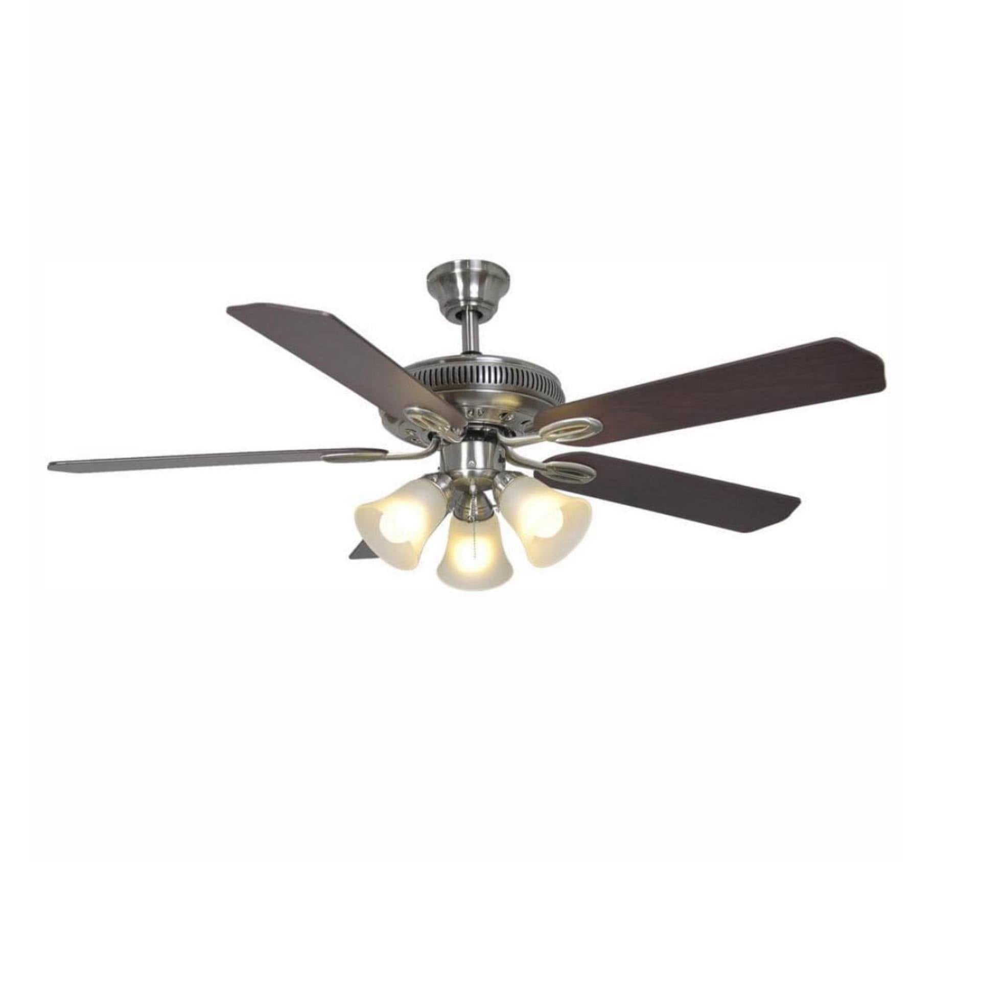 Hampton Bay Glendale 52 in. LED Indoor Brushed Nickel Ceiling Fan with Light Kit